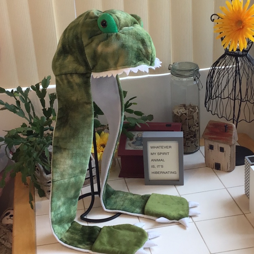 Long Mitten Dinosaur Hat (#5)